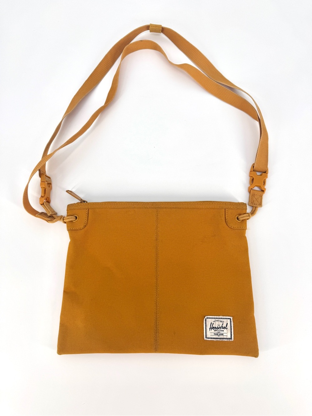 Herschel Mustard Yellow Canvas Crossbody Sacoche Bag Pouch Gorpcore